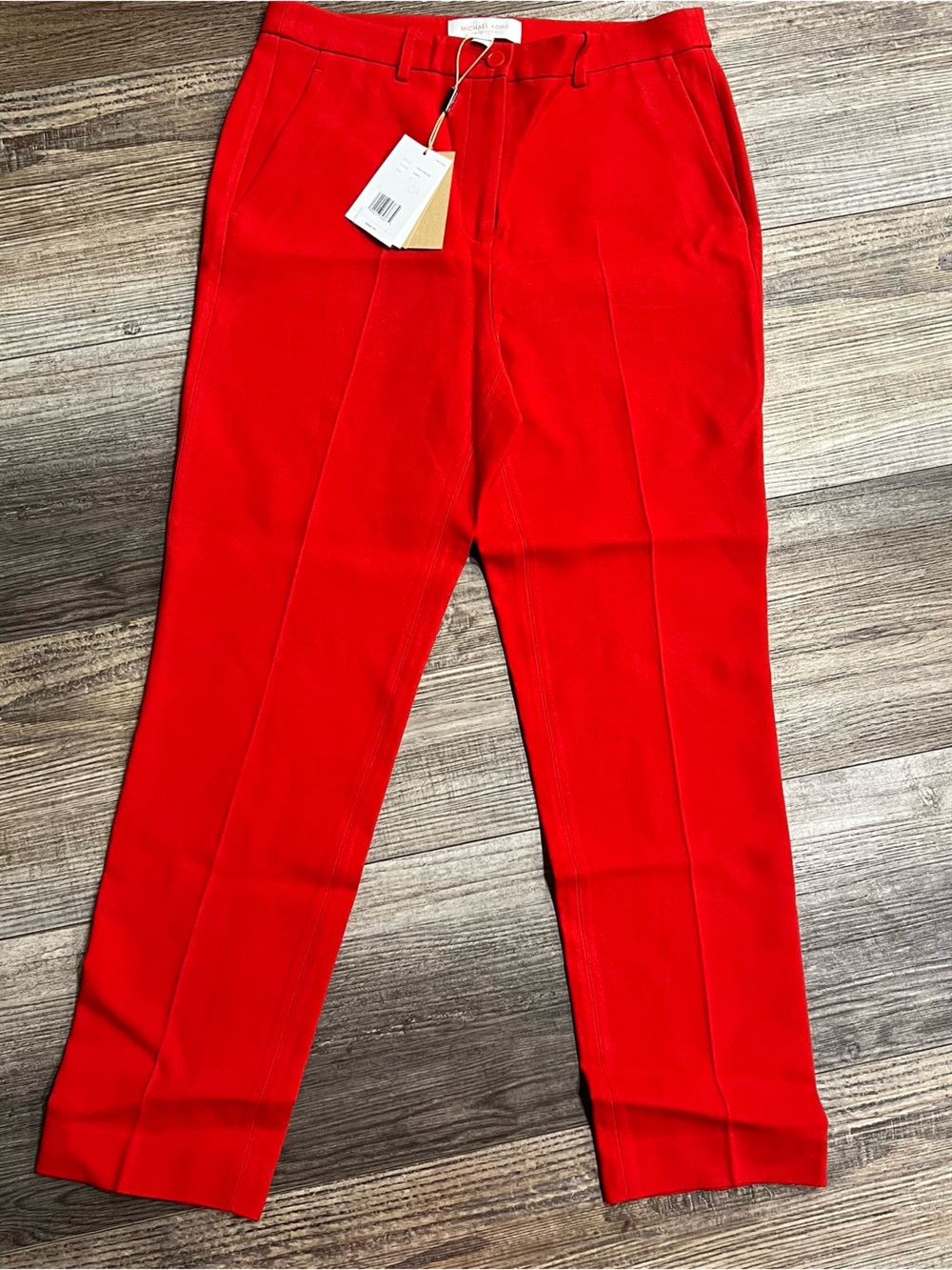 NWT Michael Kors Collection Red Poppy Tailored Straight Leg Pants Size 4 $890